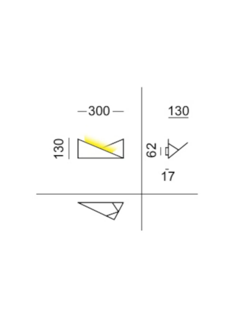 Applique LED Kami origami orientabile in metallo bianco, 15 W dimmerabile | Cattaneo -CATTANEO