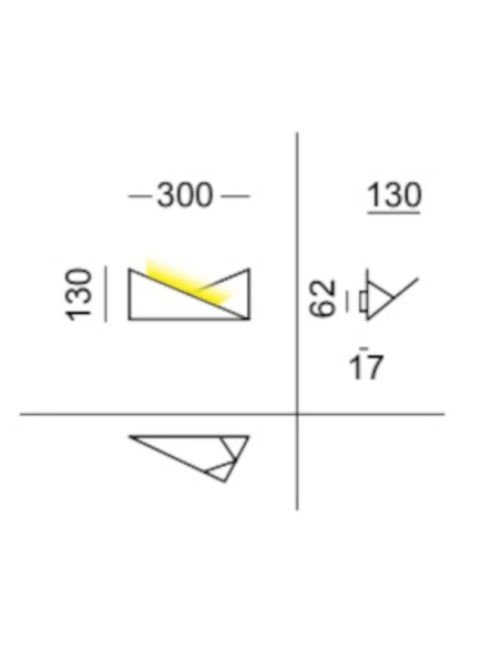 Applique LED Kami origami orientabile in metallo bianco, 15 W dimmerabile | Cattaneo -CATTANEO