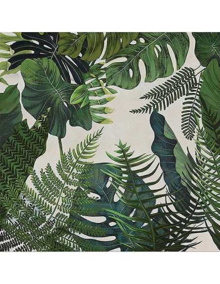 Quadro Esplosione Tropicale 90x90 cm foglie di giungla, dipinto a mano su tela | Agave -AGAVE