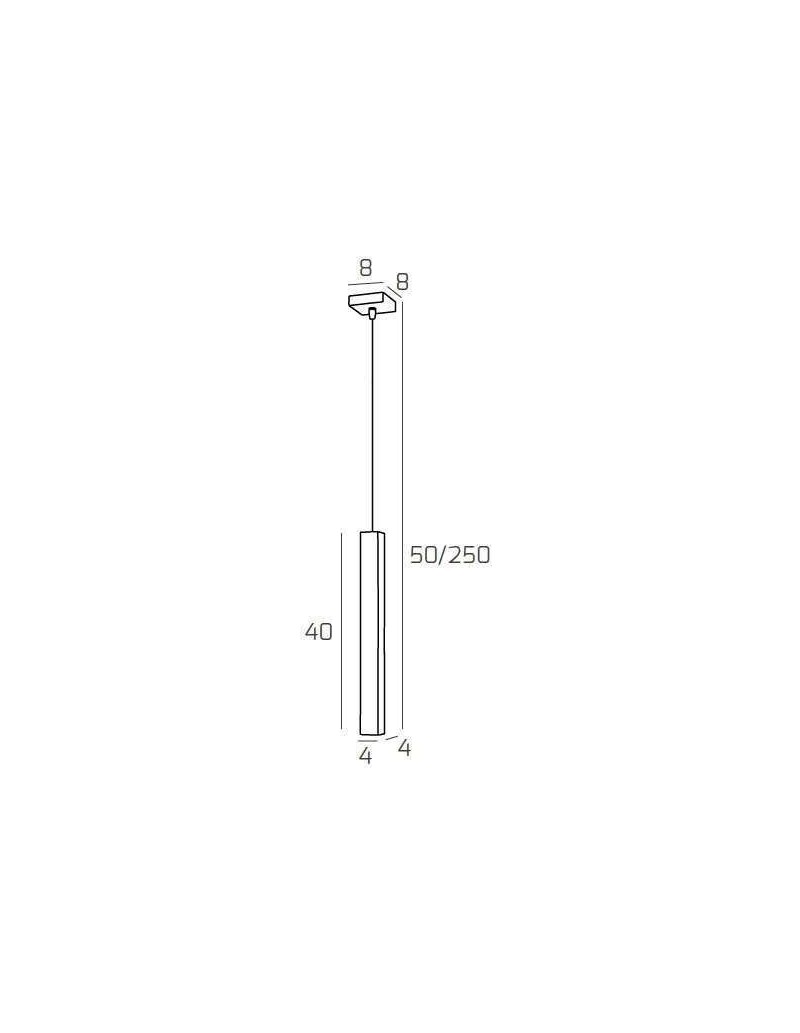 Lampada a sospensione Square Tube tubolare quadrato marrone grigio, GU10 | Top Light -TOP LIGHT