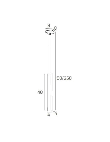Lampada a sospensione Square Tube tubolare quadrato marrone grigio, GU10 | Top Light -TOP LIGHT