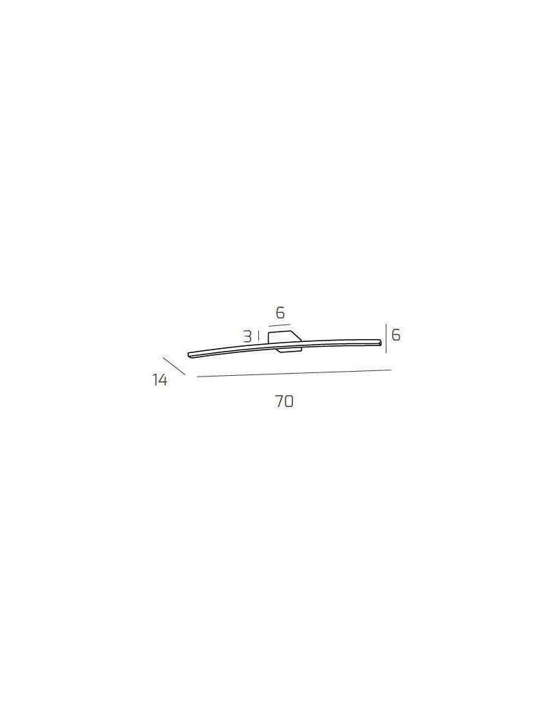 Applique ad arco Curved 70 cm cromo per specchio e quadro, LED 11,2 W naturale | Top Light -TOP LIGHT