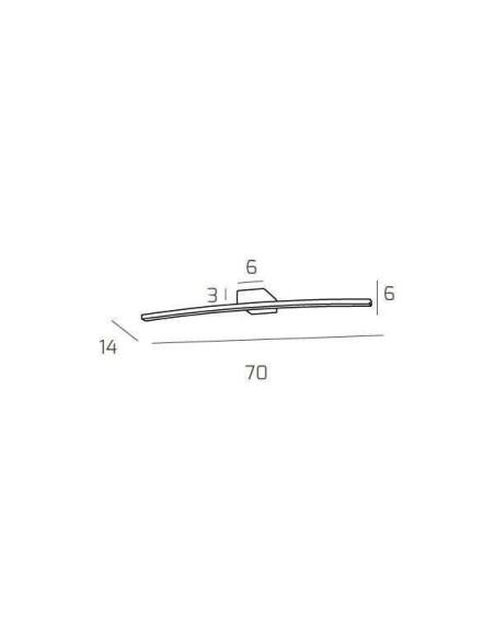 Applique ad arco Curved 70 cm cromo per specchio e quadro, LED 11,2 W naturale | Top Light -TOP LIGHT