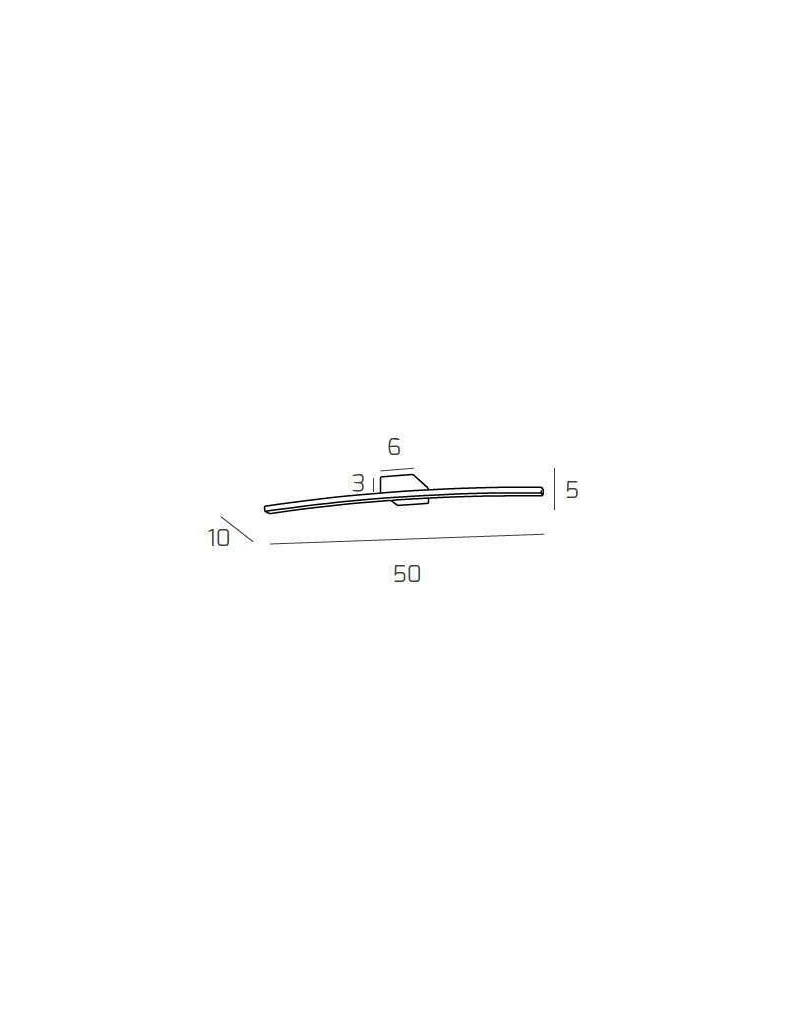Applique LED Curved ad arco 50 cm in cromo per specchio o quadro, 6 W | Top Light -TOP LIGHT