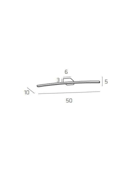 Applique LED Curved ad arco 50 cm in cromo per specchio o quadro, 6 W | Top Light -TOP LIGHT
