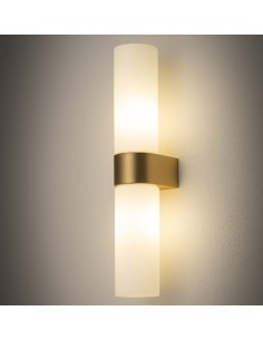 Applique Natalie II Brass in alluminio oro e vetro bianco, 2 G9 max 10 W LED | Nowodvorski -NOWODVORSKI