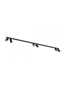 Barra con 6 faretti orientabili Mono in acciaio nero e oro, L 200 cm, GU10 | Nowodvorski -NOWODVORSKI