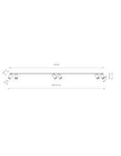 Barra con 6 faretti orientabili Mono in acciaio nero e oro, L 200 cm, GU10 | Nowodvorski -NOWODVORSKI 2
