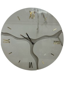 Orologio da parete Ø 70 cm in Kerlite Calacatta oro con numeri romani oro | Brindicci -BRINDICCI