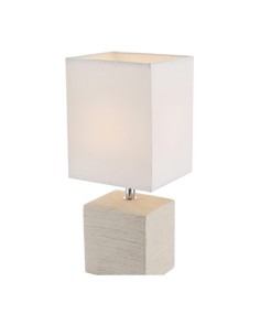 Lampada da tavolo Geri quadrata in ceramica beige con paralume bianco, E14 | Globo Lighting -GLOBO LIGHTING 2