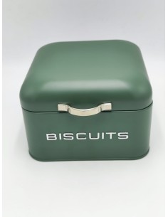 Biscottiera vintage in metallo verde con manico, 20 x 20 x H 13 cm | Evviva -evviva 2
