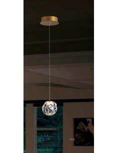 Sospensione LED Ciottolo a pendente singolo Ø 14 cm, oro satinato, 3000K | Illuminati -ILLUMINATI 2