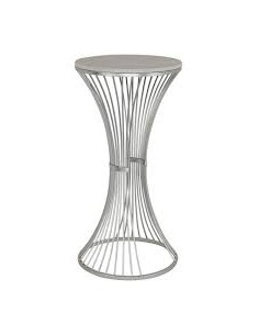 Tavolino Funnel 40x79 cm argento, base intrecciata e piano in marmo | Mauro Ferretti -MAURO FERRETTI 2