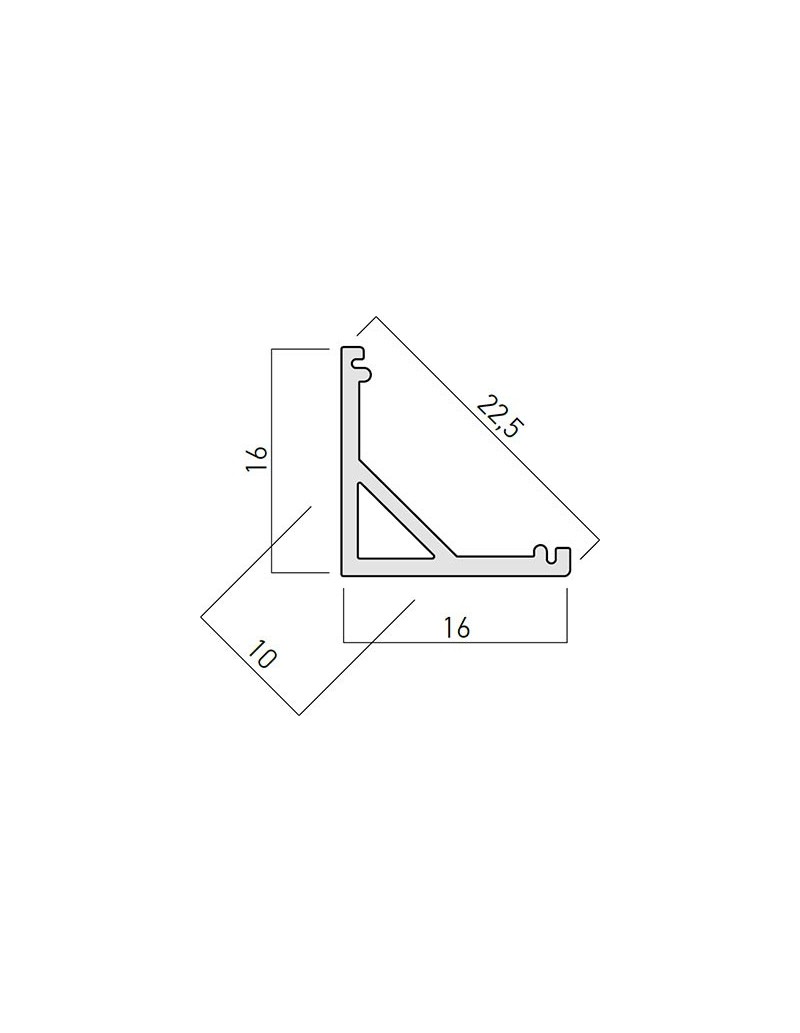 Profilo angolare triangolare in alluminio anodizzato 2 m con 2 cover per strip LED | Redo -REDO GROUP