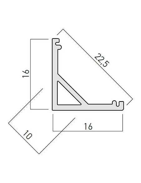 Profilo angolare triangolare in alluminio anodizzato 2 m con 2 cover per strip LED | Redo -REDO GROUP