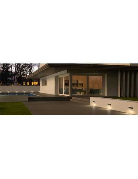 Segnapasso LED da esterno Sapo in alluminio antracite, 3 W 3000 K, IP65 | Redo -REDO GROUP
