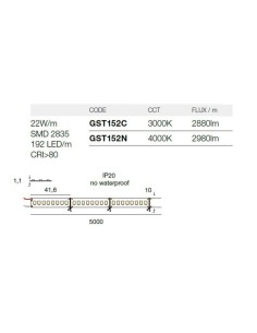 Bobina strip LED 5 m dimmerabile 22 W/m 4000 K, 192 LED/m, IP20 | Gea Luce -GEA LUCE 2