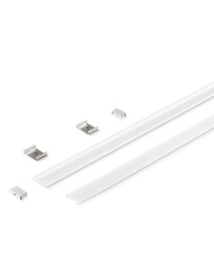 Profilo plafone in alluminio bianco 2 m con diffusore opale, largo 23,8 mm | Gea Luce -GEA LUCE