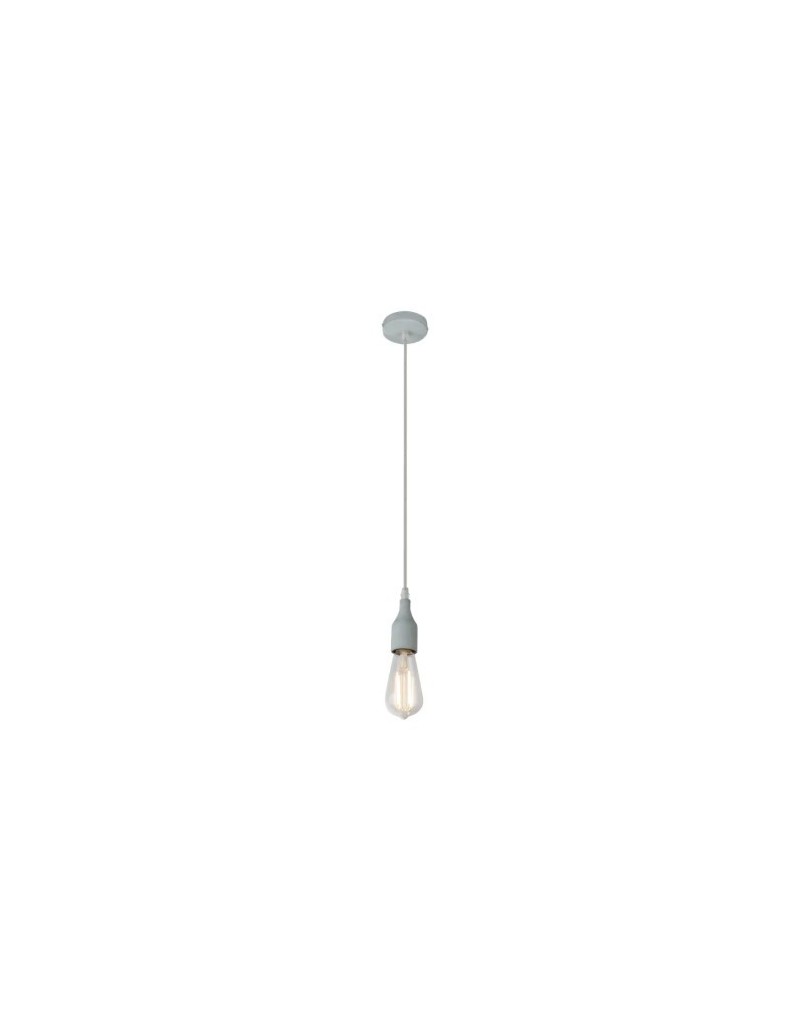 Montatura a sospensione in metallo effetto cemento grigio, portalampada E27 | Globo -GLOBO LIGHTING