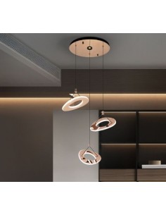 Lampadario a sospensione LED 60 W oro rosa e acrilico, CCT con telecomando | Schuller -SCHULLER