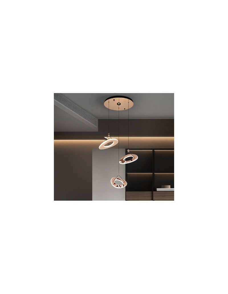 Lampadario a sospensione LED 60 W oro rosa e acrilico, CCT con telecomando | Schuller -SCHULLER