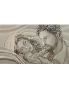 Capezzale con soggetto sacro e cornice bianca 120x60 cm, decorato a mano | Artidea -ARTIDEA