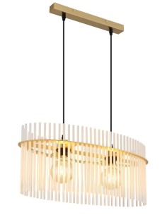 Lampada a sospensione Gorley ovale 60x23 in vetro opale e metallo oro satinato, E27 | Globo Lighting -GLOBO LIGHTING