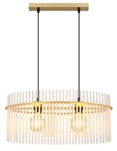 Lampada a sospensione Gorley ovale 60x23 in vetro opale e metallo oro satinato, E27 | Globo Lighting -GLOBO LIGHTING 2