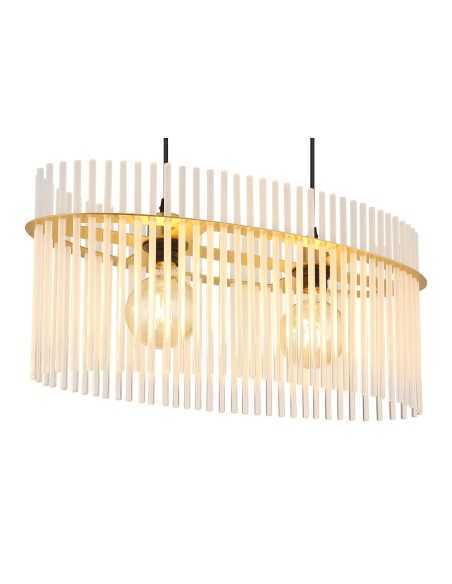 Lampada a sospensione Gorley ovale 60x23 in vetro opale e metallo oro satinato, E27 | Globo Lighting -GLOBO LIGHTING
