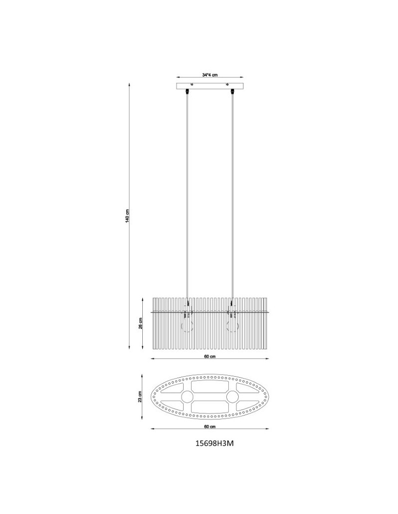 Lampada a sospensione Gorley ovale 60x23 in vetro opale e metallo oro satinato, E27 | Globo Lighting -GLOBO LIGHTING