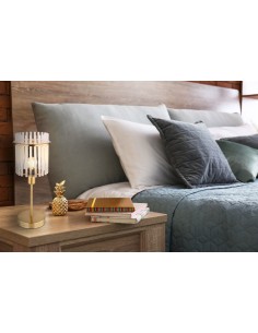 Lampada da comodino Gorley in metallo oro satinato e vetro opalino, E14 | Globo Lighting -GLOBO LIGHTING 2