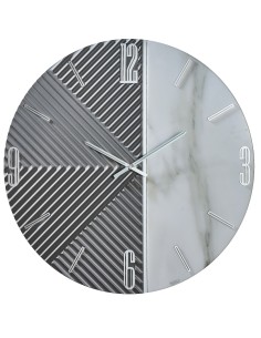 Orologio da parete Penelope Ø 80 cm in vetro specchiato, legno e marmo grigio | Artidea -ARTIDEA