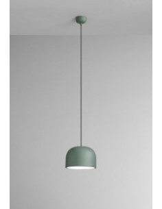 Lampada a sospensione Yelmo Ø 22 in metallo verde opaco e bianco, E27 | Perenz -PERENZ