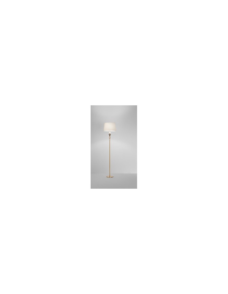 Piantana Abaco in ottone spazzolato con dettagli in ceramica multicolor, E27 | Perenz -PERENZ