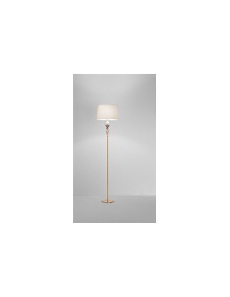 Piantana Abaco in ottone spazzolato con dettagli in ceramica multicolor, E27 | Perenz -PERENZ