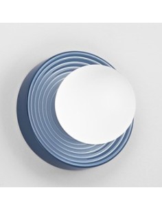 Applique Ceramic in ceramica blu con sfera in vetro bianco acidato, Ø 22 cm, G9 | Perenz -PERENZ