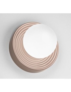 Applique Ceramic in ceramica tortora con sfera in vetro bianco acidato, Ø 22 cm, G9 | Perenz -PERENZ