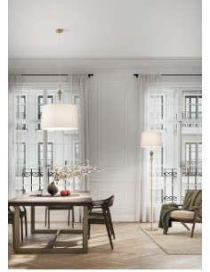 Piantana Abaco in ottone spazzolato con dettagli in ceramica multicolor, E27 | Perenz -PERENZ 2