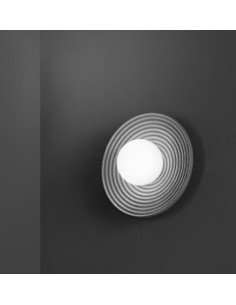Applique Huevo in metallo e cemento grigio con sfera in vetro bianco, E27 | Perenz -PERENZ