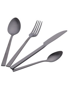 Lexington set 24 posate nero opaco in acciaio inox 18/0 | Villa d'Este -VILLA D' ESTE