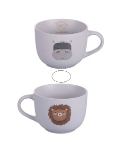 Mug Kids Les Petites Safari 550 ml decoro ippopotamo/leone | Villa d'Este -VILLA D' ESTE
