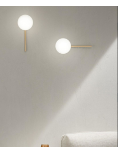 Applique Jewel in metallo oro con sfera in vetro bianco, H 32 cm, E14 | Ondaluce -ONDALUCE 2
