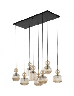 Lampada a sospensione Sophia lineare con pendenti in vetro ambra, 8 luci | TK Lighting -TK LIGHTING