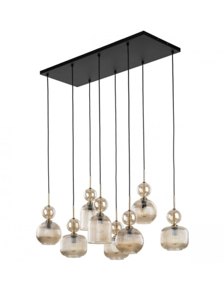 Lampada a sospensione Sophia lineare con pendenti in vetro ambra, 8 luci | TK Lighting -TK LIGHTING