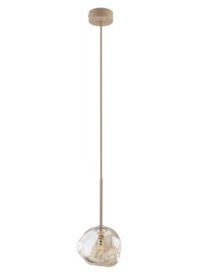 Lampada a sospensione Lava in metallo sabbia con sfera in vetro cognac, 1 x G9 | TK Lighting -TK LIGHTING