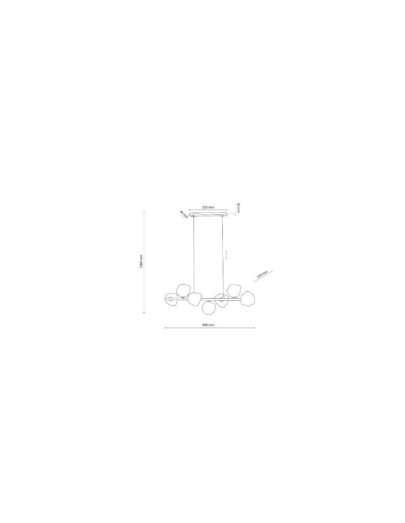 Lampada a sospensione Lava a 7 luci in metallo sabbia con sfere cognac, G9 | TK Lighting -TK LIGHTING