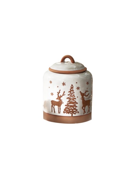 Barattolo Pandizenzero Renna in stoneware con coperchio Ø 15,5 x 22 cm | Brandani -BRANDANI