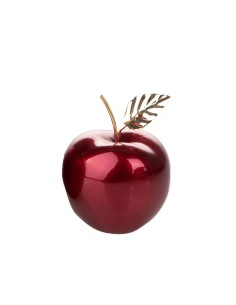 Mela decorativa in ceramica rossa con foglia oro, Ø 11,5 cm | Brandani