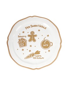 Pandizenzero piatto natalizio Babbo Natale in stoneware Ø 33 cm | Brandani -BRANDANI