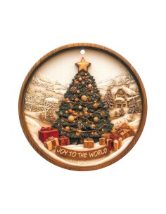 Decorazione natalizia Bianco Natale albero in ceramica e sughero, Ø 20 cm | Brandani -BRANDANI